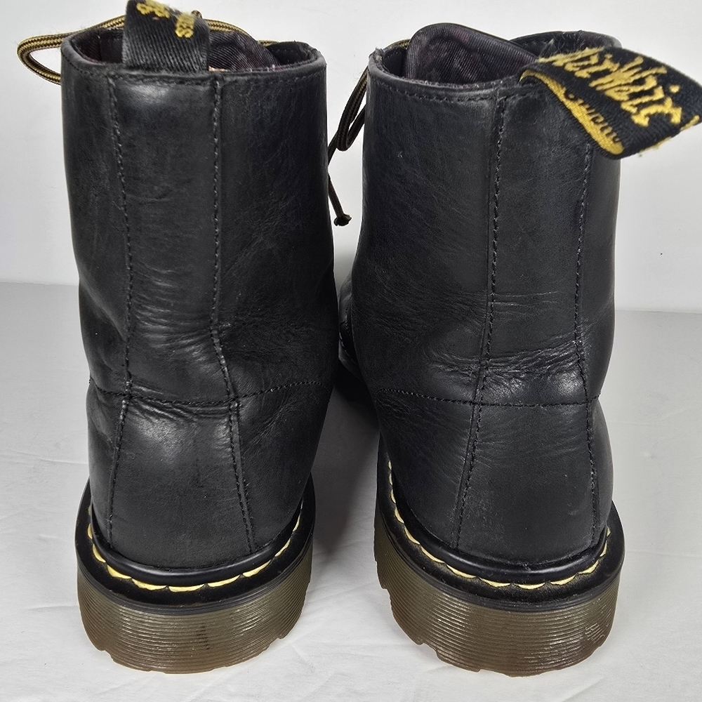 Dr. Martens Luana Black Leather Lace Up Combat Boots Women's Sz 10 - Picture 4 of 12